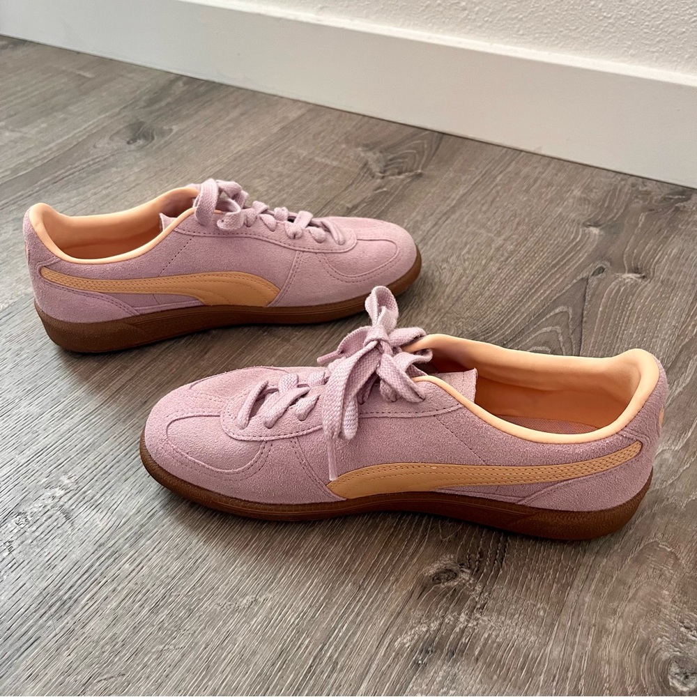 Puma Palermo Suede Sneakers Shoes 9 Lavender Purple Peach - Picture 6 of 8